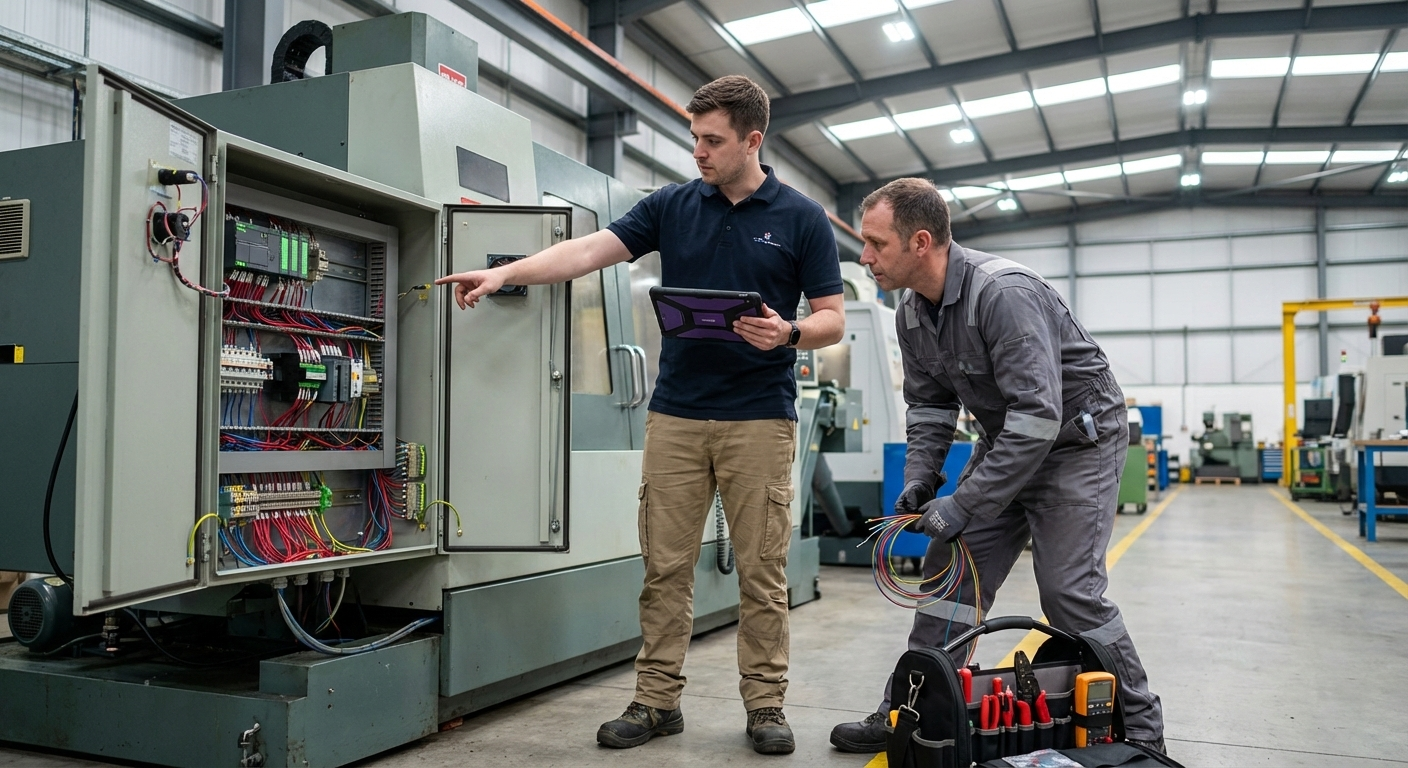 فريق DotSCADA يحلل ماكينة في المصنع