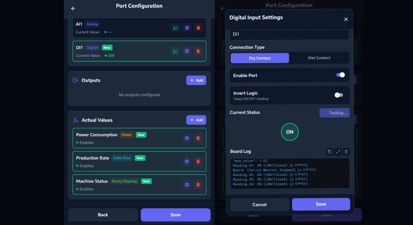لقطة تطبيق إعداد الجهاز